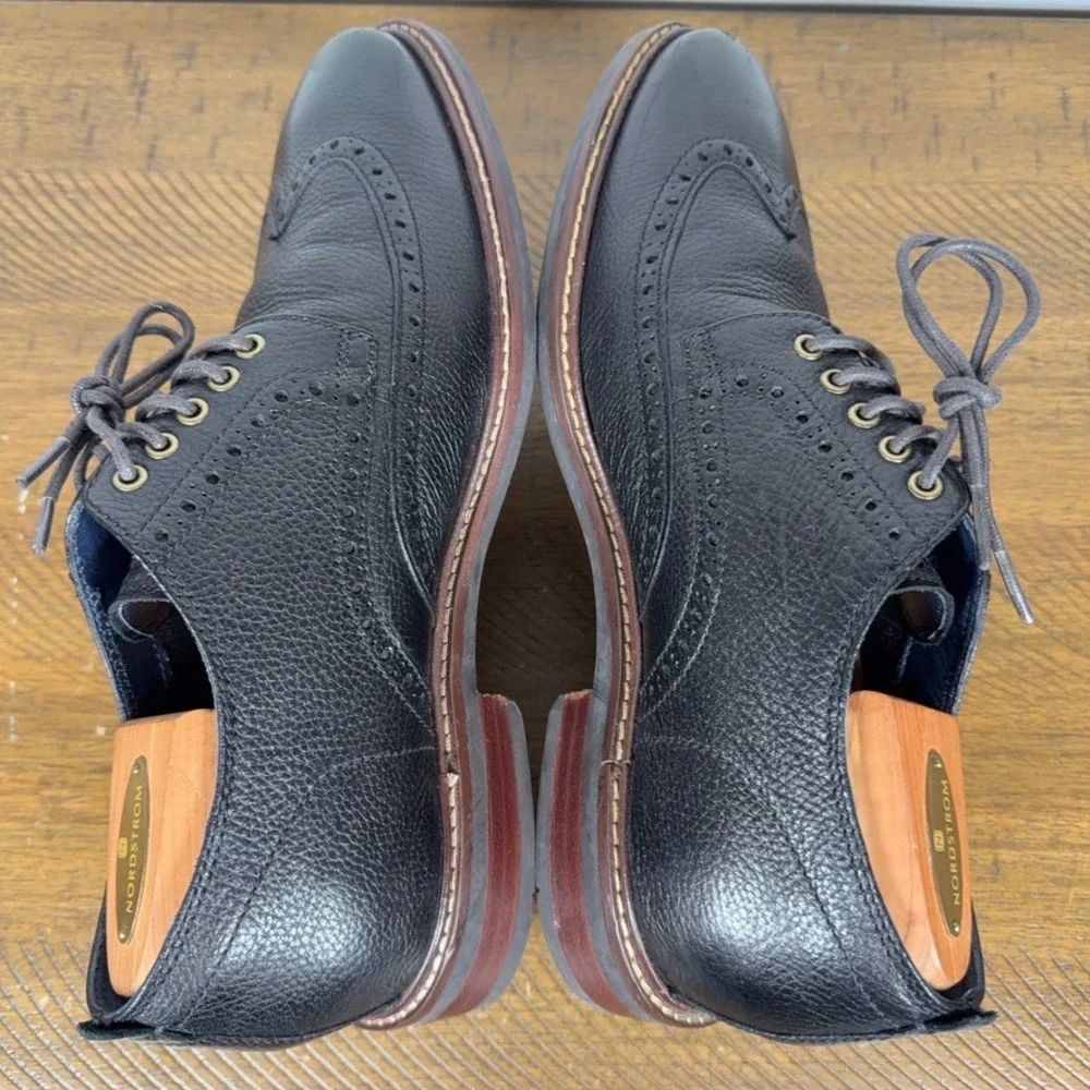Cole Haan Shoes Mens 8 Black Watson Grand OS‎ Wingtip Oxford Leather Dress